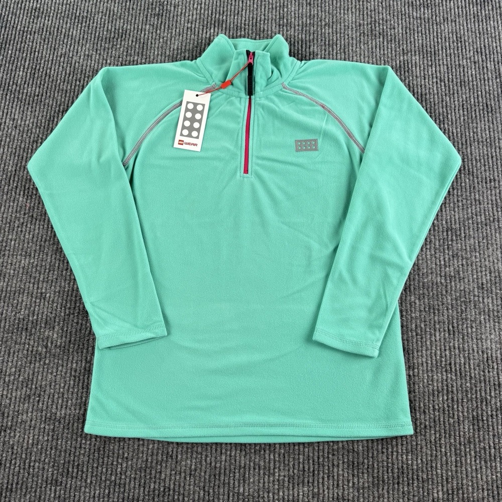 NWT LEGO Wear Kids Fleece Pullover Size 158 13 Years 1/4 Zip Teal LWSINCLAIR 702